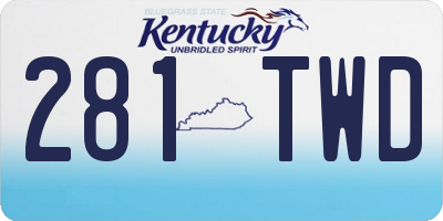 KY license plate 281TWD