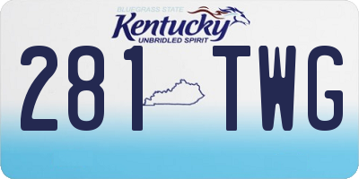 KY license plate 281TWG
