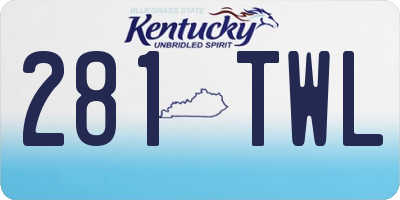 KY license plate 281TWL