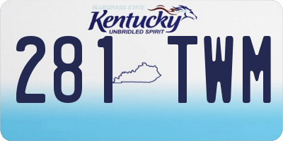 KY license plate 281TWM