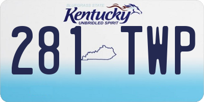KY license plate 281TWP