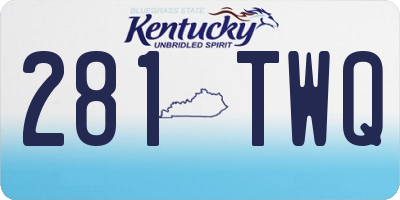 KY license plate 281TWQ