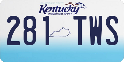 KY license plate 281TWS
