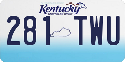 KY license plate 281TWU