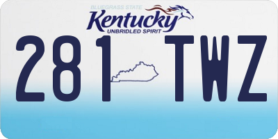 KY license plate 281TWZ