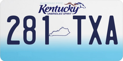 KY license plate 281TXA