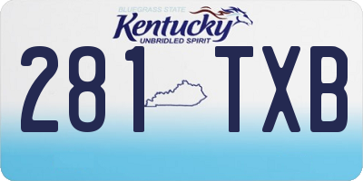 KY license plate 281TXB