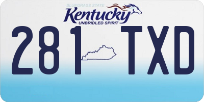 KY license plate 281TXD