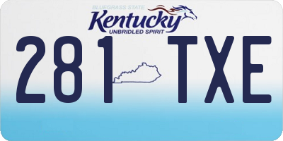 KY license plate 281TXE