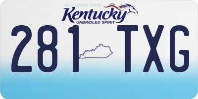 KY license plate 281TXG