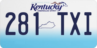 KY license plate 281TXI
