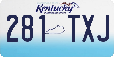 KY license plate 281TXJ