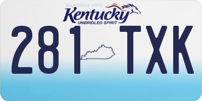 KY license plate 281TXK