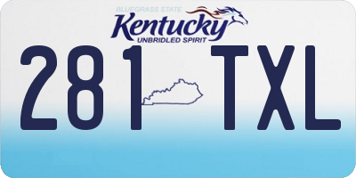 KY license plate 281TXL