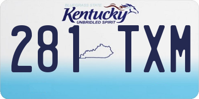 KY license plate 281TXM
