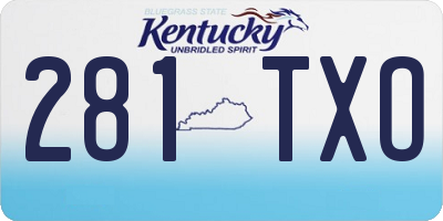 KY license plate 281TXO