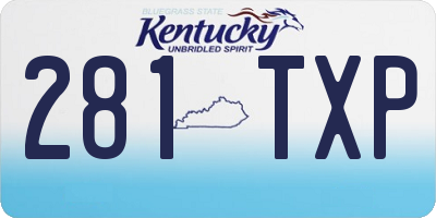KY license plate 281TXP