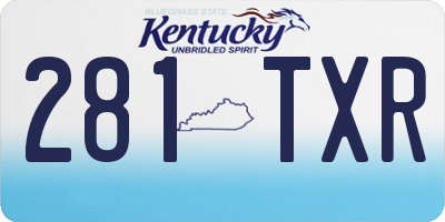 KY license plate 281TXR