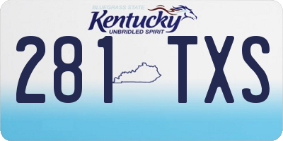 KY license plate 281TXS