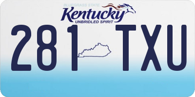 KY license plate 281TXU