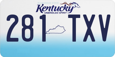 KY license plate 281TXV