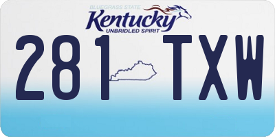 KY license plate 281TXW