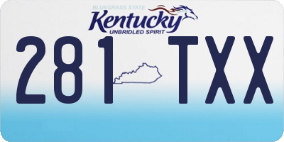KY license plate 281TXX