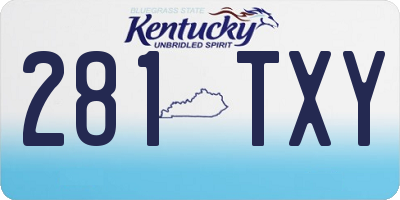 KY license plate 281TXY