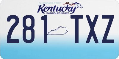 KY license plate 281TXZ