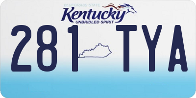 KY license plate 281TYA