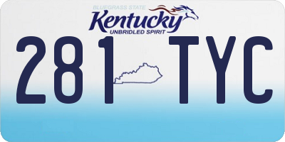 KY license plate 281TYC