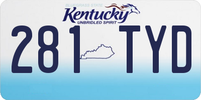 KY license plate 281TYD