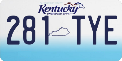 KY license plate 281TYE