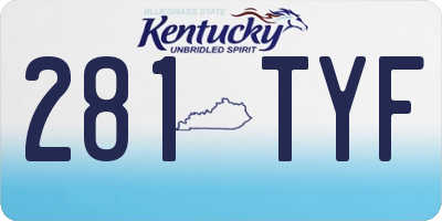 KY license plate 281TYF