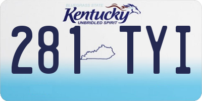 KY license plate 281TYI