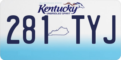 KY license plate 281TYJ