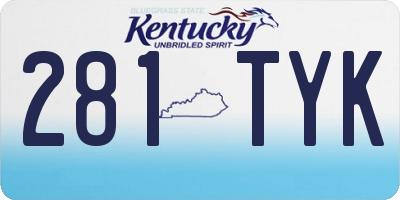 KY license plate 281TYK