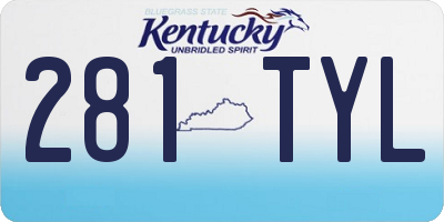 KY license plate 281TYL