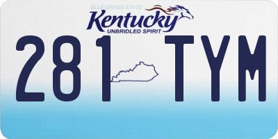 KY license plate 281TYM