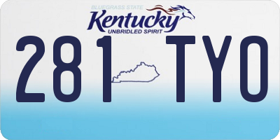KY license plate 281TYO
