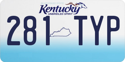 KY license plate 281TYP