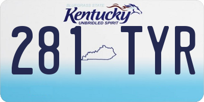 KY license plate 281TYR