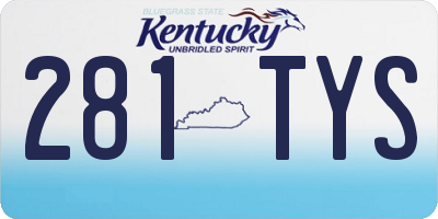 KY license plate 281TYS