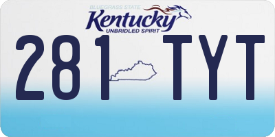 KY license plate 281TYT