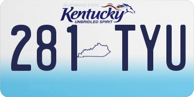 KY license plate 281TYU