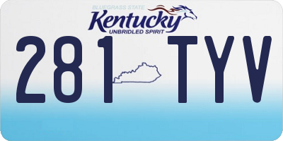 KY license plate 281TYV