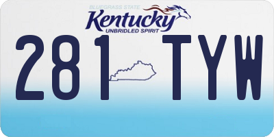 KY license plate 281TYW