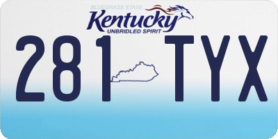 KY license plate 281TYX