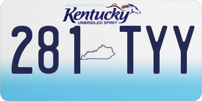KY license plate 281TYY
