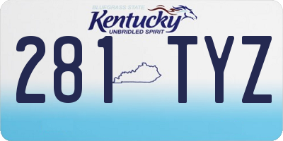 KY license plate 281TYZ